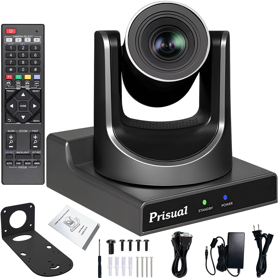 Prisual NDI PTZ Camera 30X with Auto Tracking HDMI, USB, 3G-SDI, IP，TEM-30N Pro