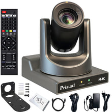 Load image into Gallery viewer, Prisual 4K NDI PTZ Camera HDMI/SDI/USB/IP and PoE, AI Auto Tracking for Church Video Production Live Streaming
