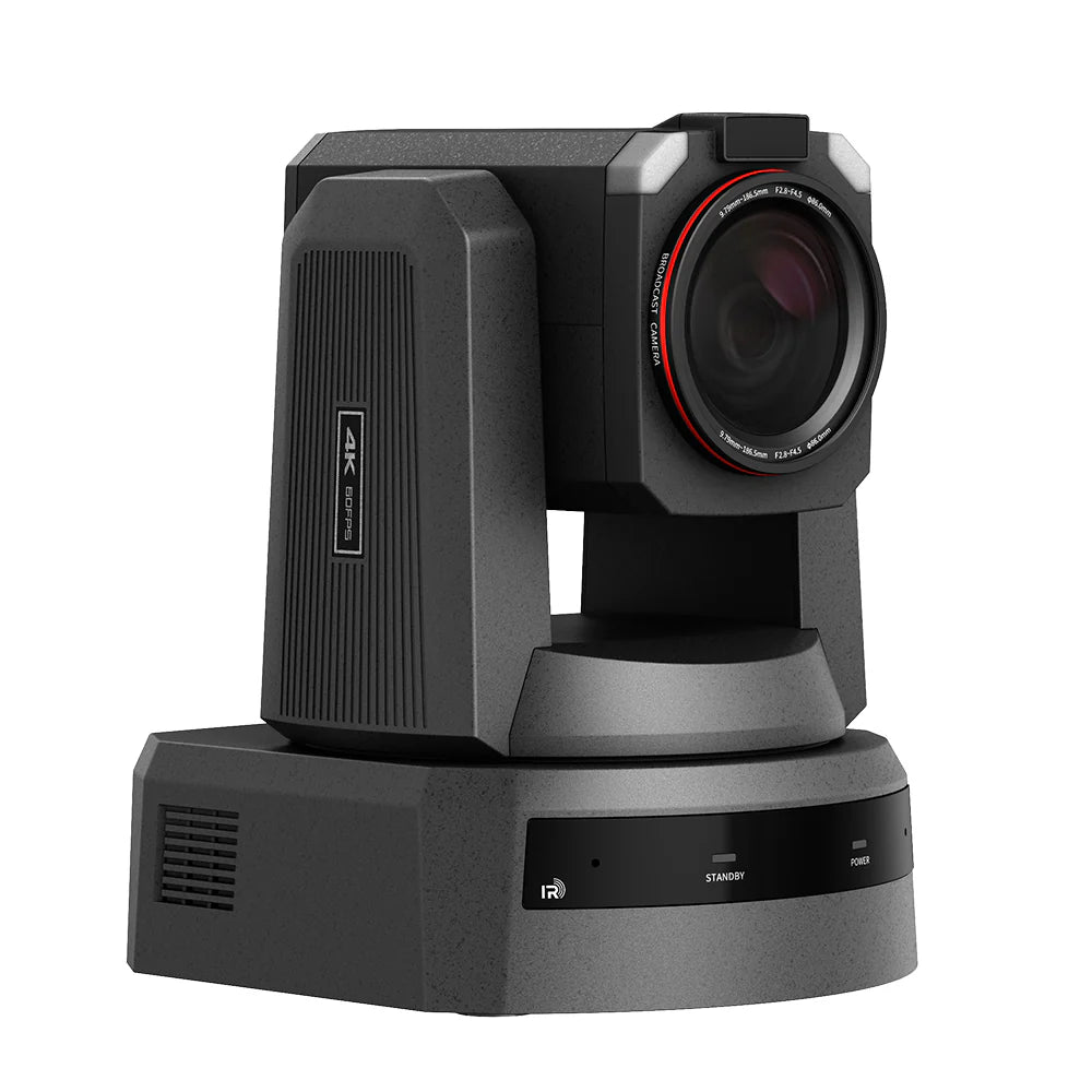 4KP60 broadcast PTZ camera,1-inch 9.35 million, 71° wide-angle, 20X optical zoom 12G-SDI support AI Tracking NDI PoE