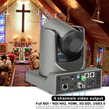 Load image into Gallery viewer, Prisual NDI PTZ Camera 20X with Auto Tracking HDMI, USB, 3G-SDI, IP, TEM-20N Pro
