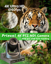 Load image into Gallery viewer, Prisual 4K NDI PTZ Camera HDMI/SDI/USB/IP and PoE, AI Auto Tracking for Church Video Production Live Streaming
