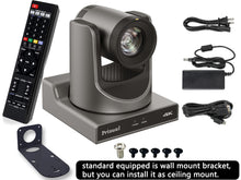 Load image into Gallery viewer, Prisual 4K AI Auto Tracking PTZ Camera HDMI/SDI/USB/IP Live Streaming Camera 4K@60fps for Church,Broadcast,Conference,Online education
