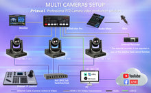 Load image into Gallery viewer, Prisual NDI PTZ Camera 20X with Auto Tracking HDMI, USB, 3G-SDI, IP, TEM-20N Pro
